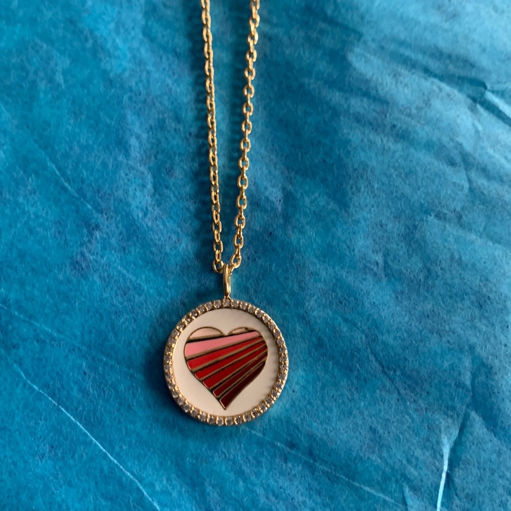 Lulu DK Necklaces gold plated Reversible Enamel Pendant Heart.
